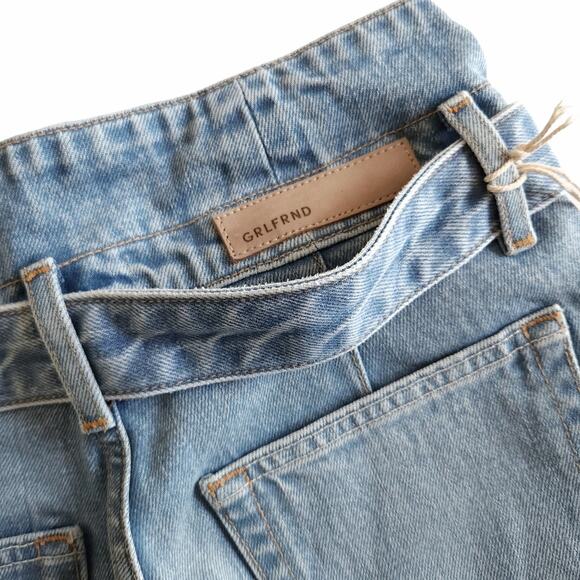 GRLFRND Brynn denim high waist paperbag jeans shorts in Perfect Ten Size 26 NEW - Picture 5 of 8